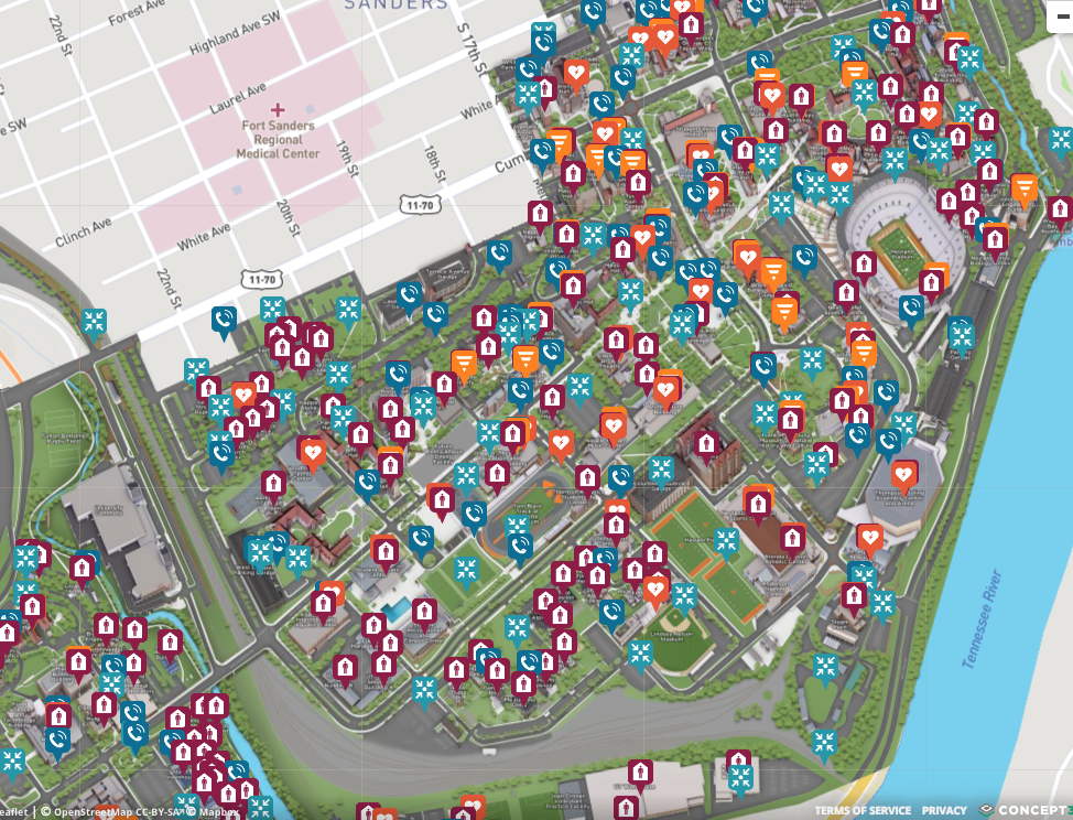 University of Tennesee, Knoxville's New Interactive Campus Map Powered by Concept3D