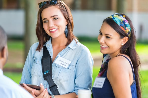 prospective college students tour campus