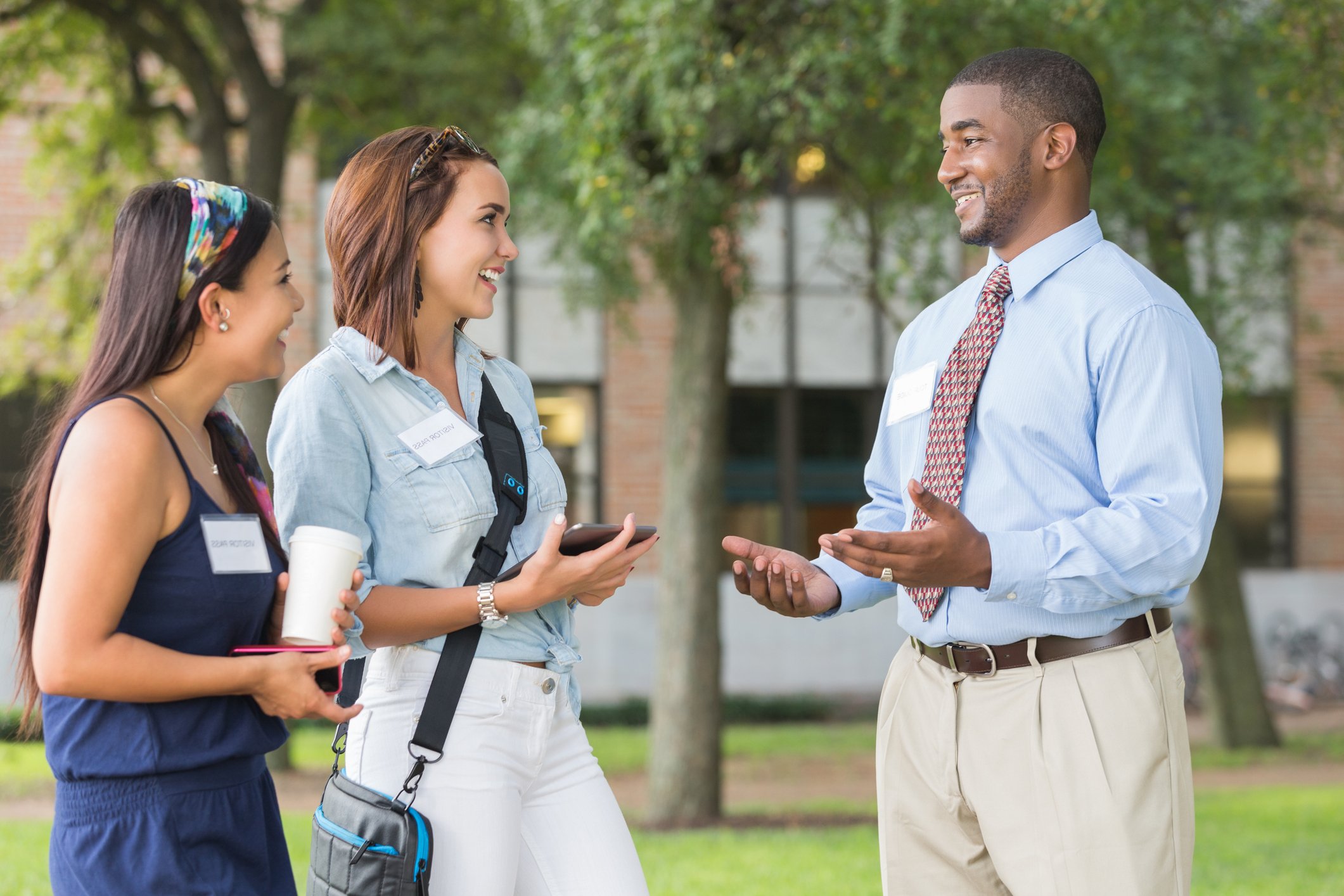 prospective students on a college campus visit