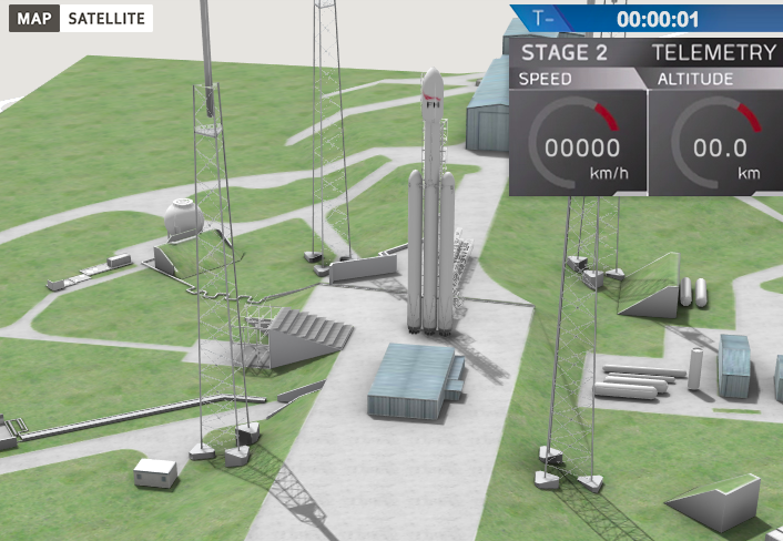 Concept3D x Mapbox - Launch the Falcon Heavy Rocket in 3D