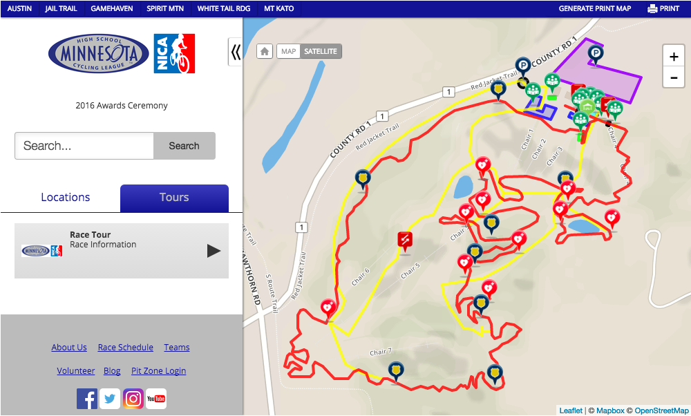 Powering Minnesota HS Cycling League Maps