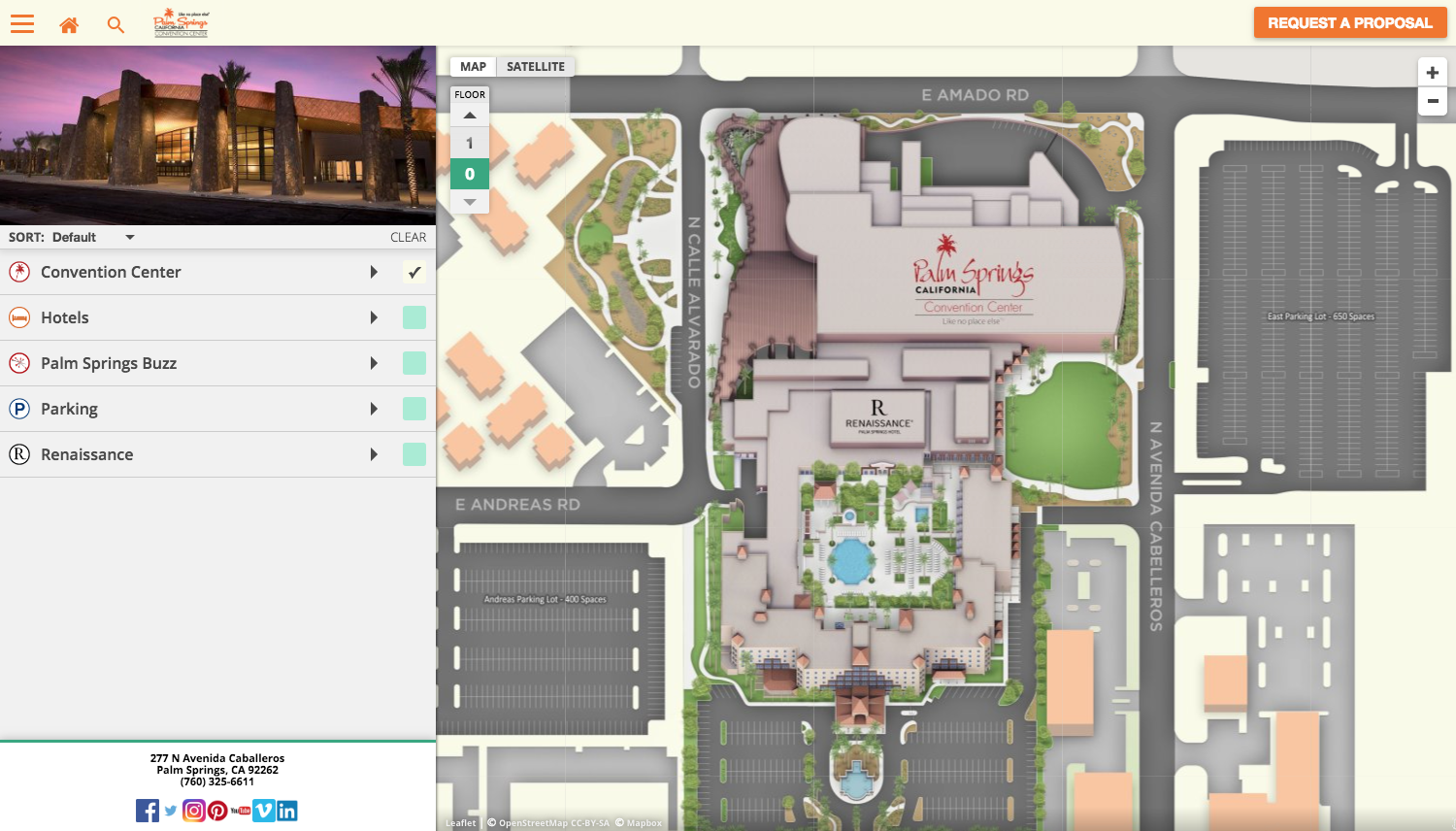 Palm Springs Convention Center Launches Concept3D’s Interactive 3D Map Platform